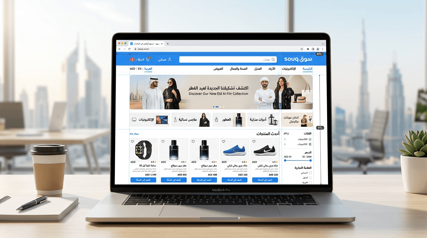 Business owner planning e-commerce website requirements with agency checklist in Dubai