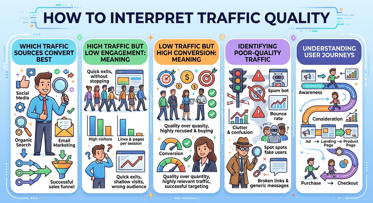 website traffic metrics dashboard users sessions bounce rate duration